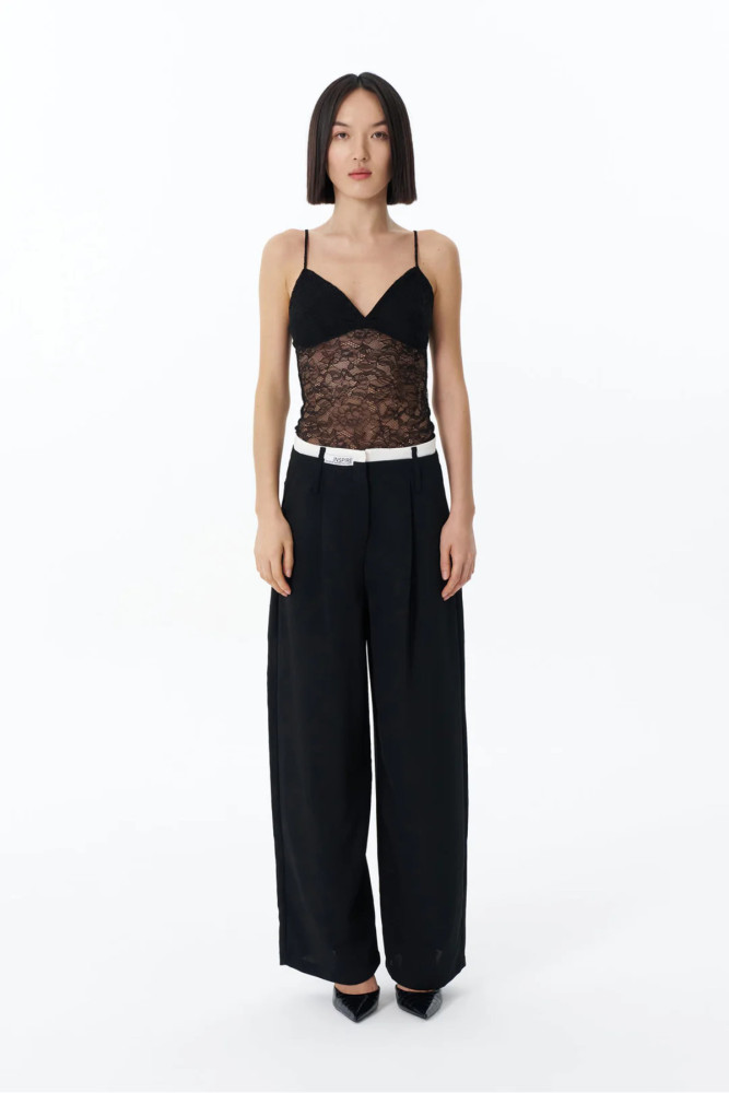 Quzu Dantelli Transparan Bodysuit Siyah görsel 3