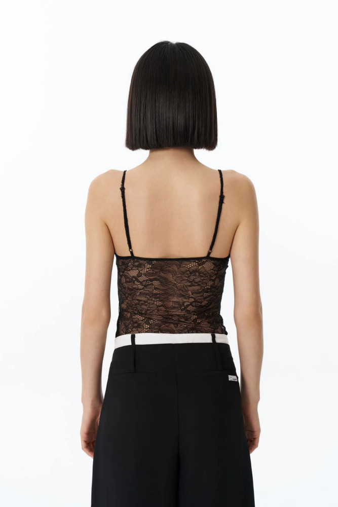 Quzu Dantelli Transparan Bodysuit Siyah görsel 5