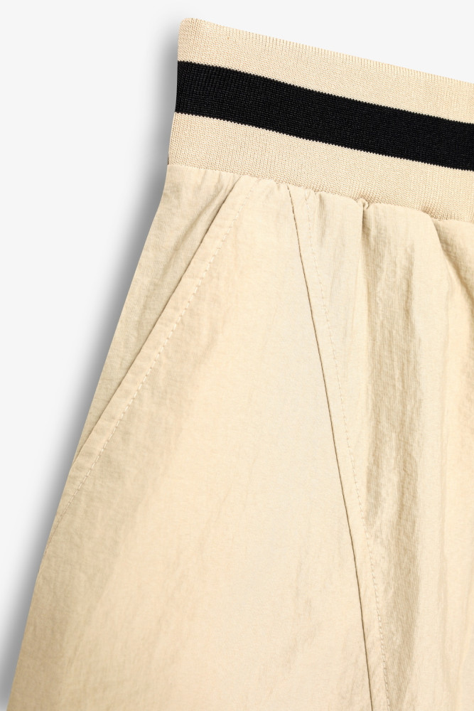 Beli Ribanalı Paraşüt Pantolon Bej görsel 5