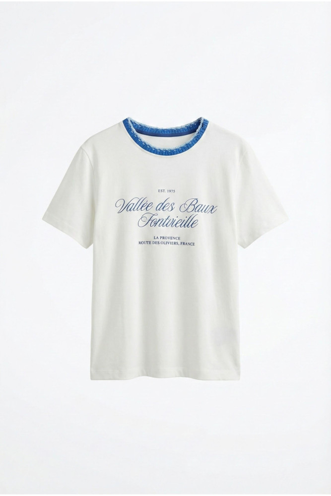 Kadın T-shirt TSH01843 Ekru görsel 4