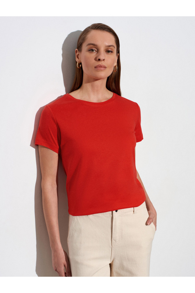 32852 Basic T-Shirt-Kırmızı görsel 3