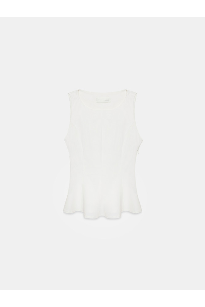 50544 Korse Peplum Bluz-Açık Taş görsel 5