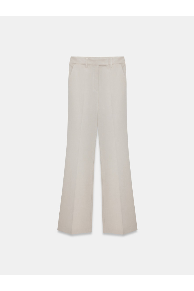 72655 Orta Belli Geniş Paça Pantolon-Taş görsel 5