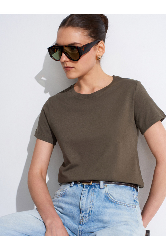 32852 Basic T-Shirt-Haki