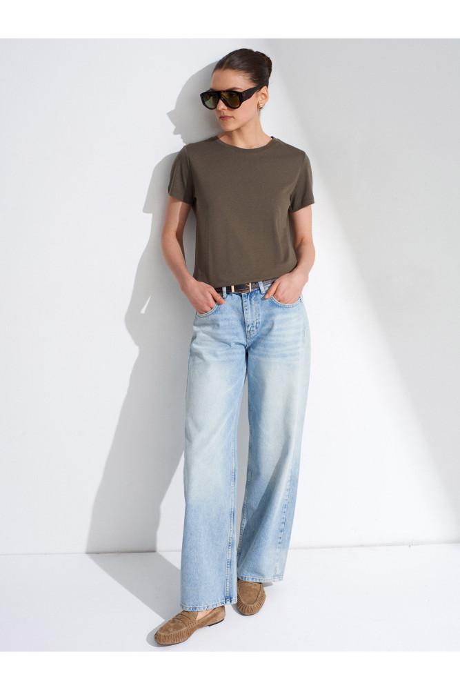 32852 Basic T-Shirt-Haki görsel 4