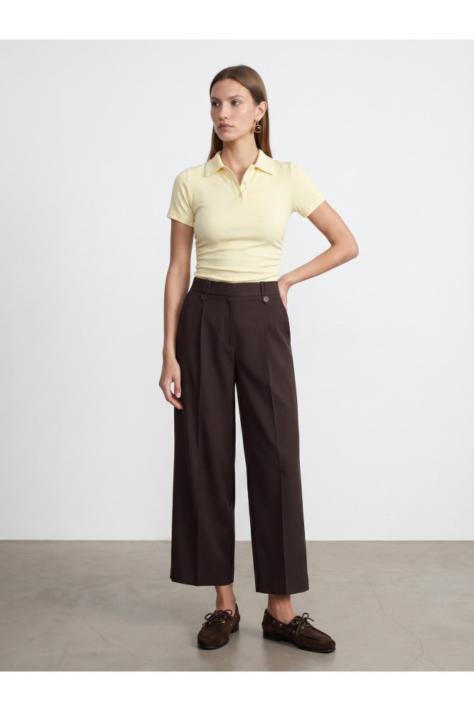 32614 Polo Yaka Top-Açık Sarı görsel 4