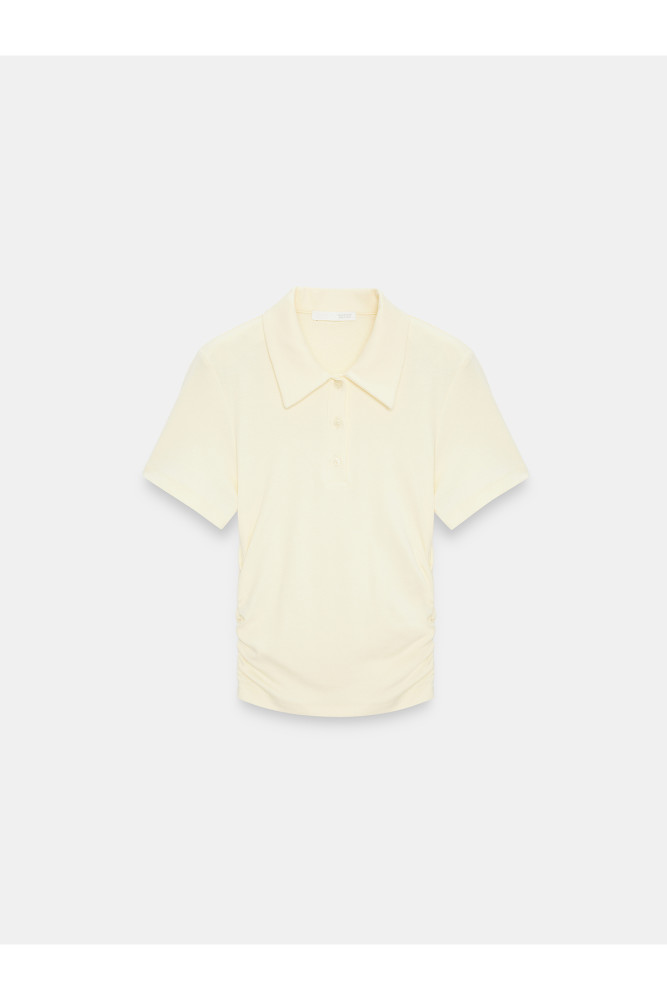 32614 Polo Yaka Top-Açık Sarı görsel 5