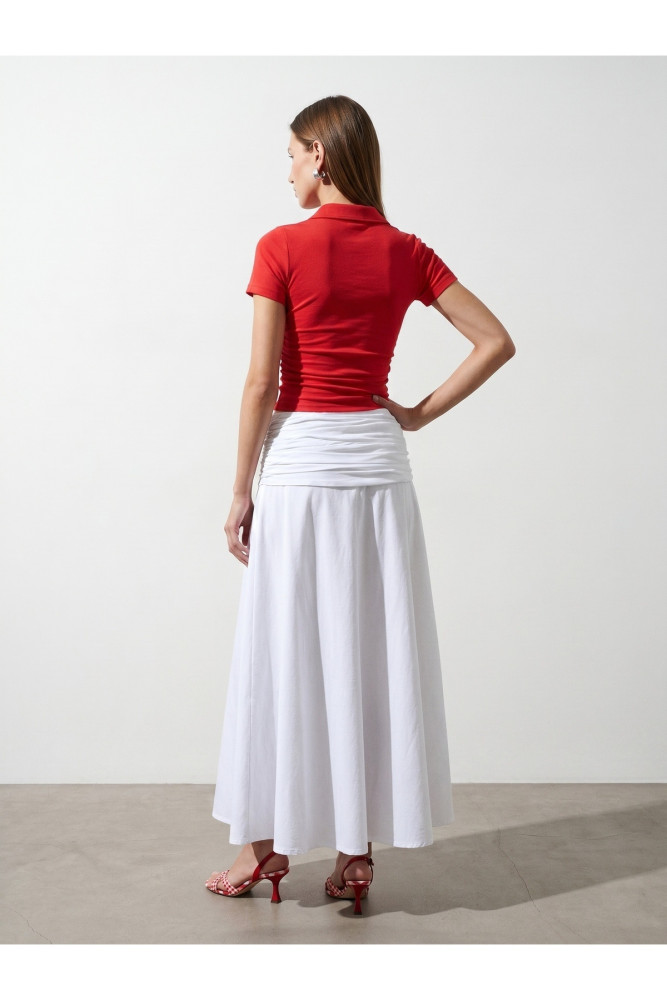 32614 Polo Yaka Top-Kırmızı görsel 4