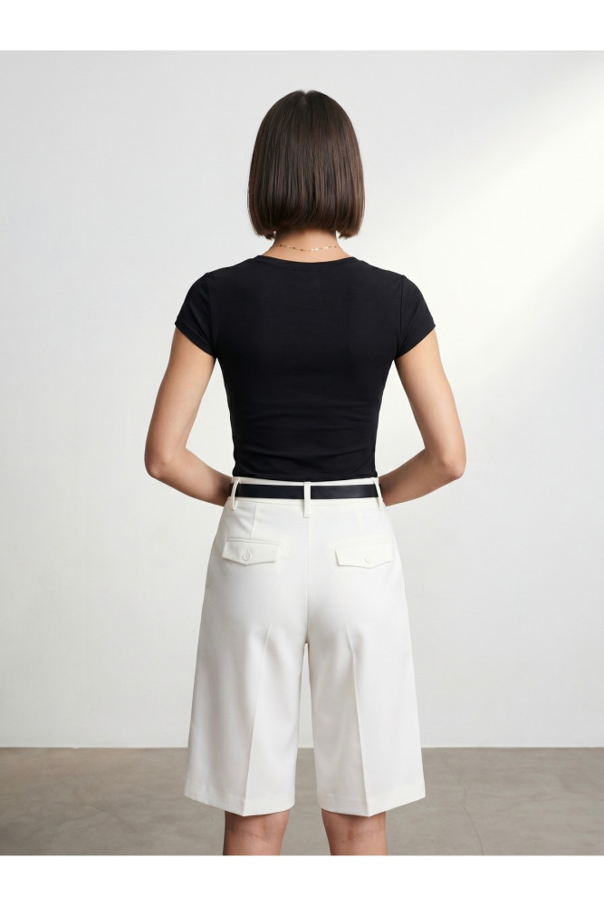 32799 V Yaka Top-Siyah görsel 2