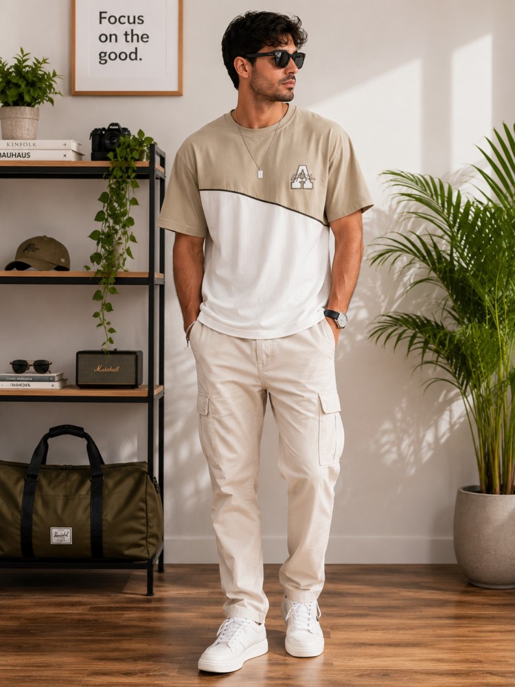 Erkek Beyaz O Yaka Basic T-Shirt