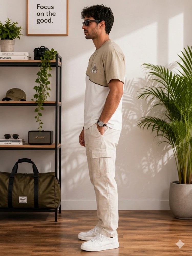 Erkek Beyaz O Yaka Basic T-Shirt görsel 2