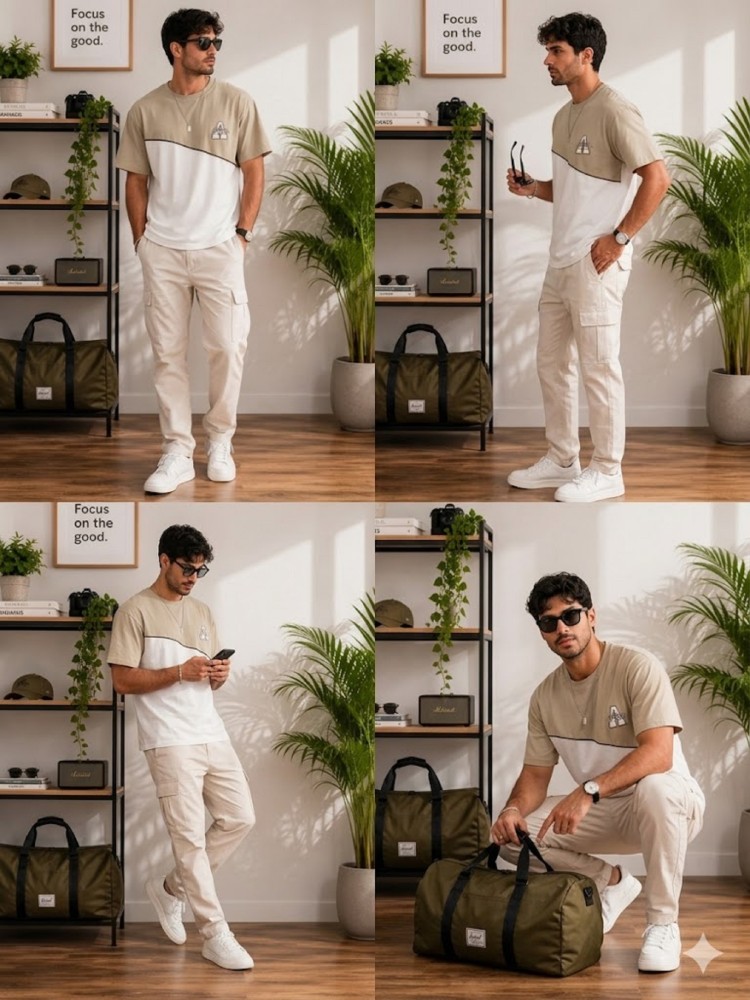 Erkek Beyaz O Yaka Basic T-Shirt görsel 4