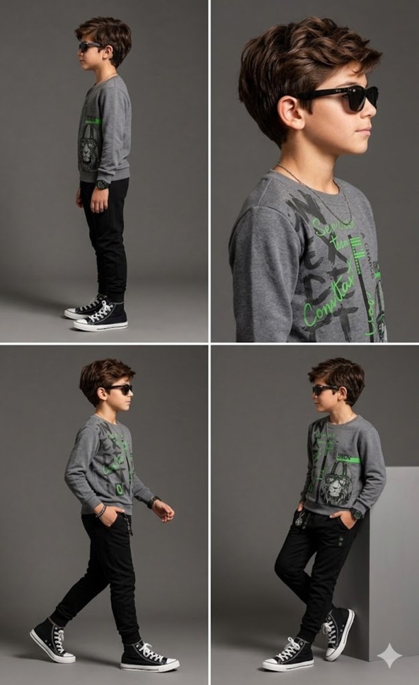 Erkek Çocuk Antrasit Sweatshirt görsel 4