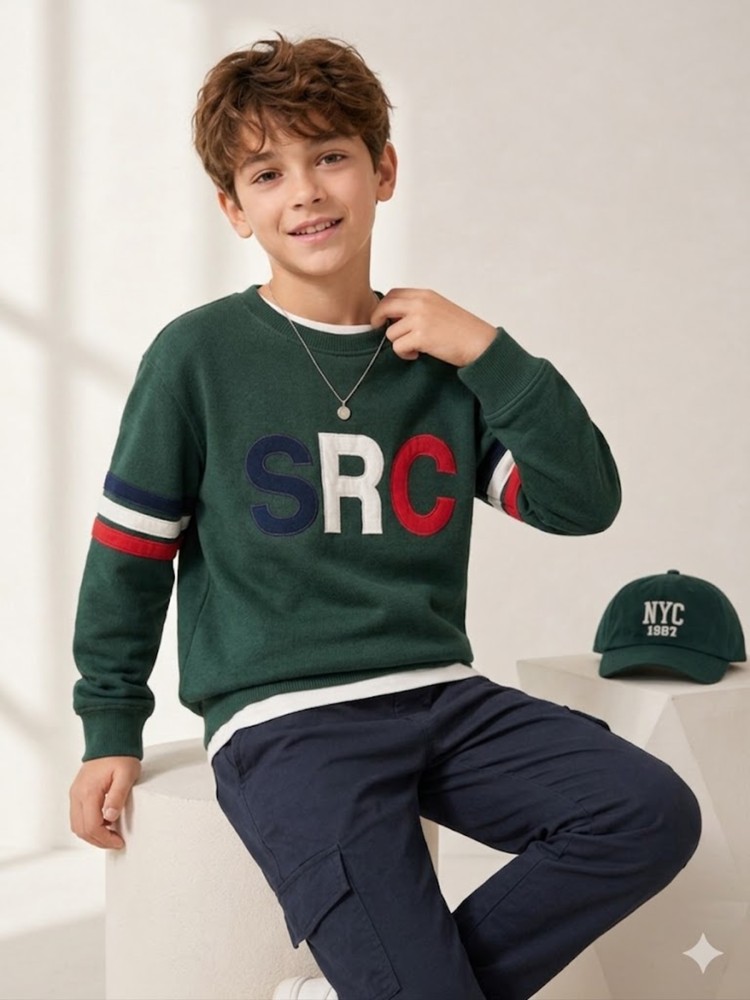 Erkek Çocuk Haki Sweatshirt görsel 2