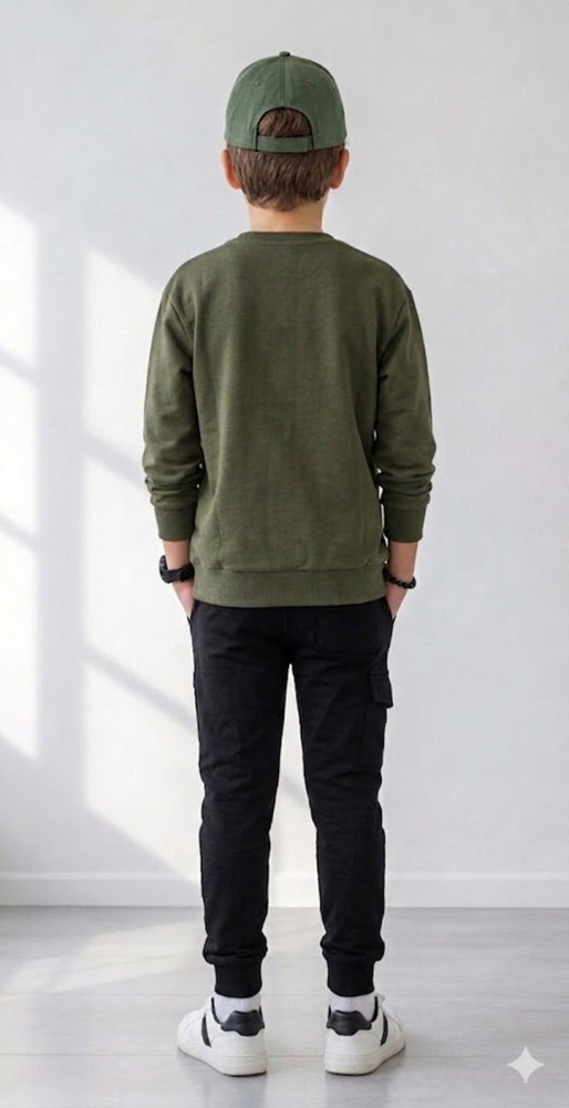 Erkek Çocuk Haki Sweatshirt görsel 4