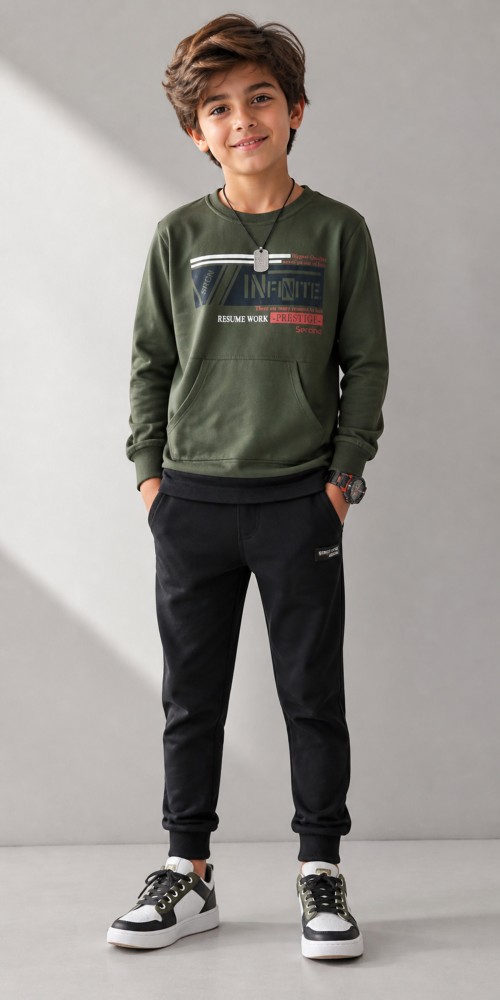 Erkek Çocuk Haki Sweatshirt