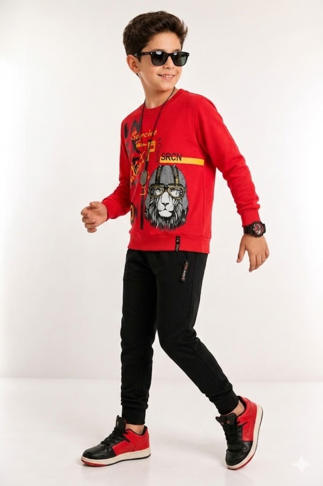 Erkek Çocuk Kırmızı Sweatshirt görsel 2
