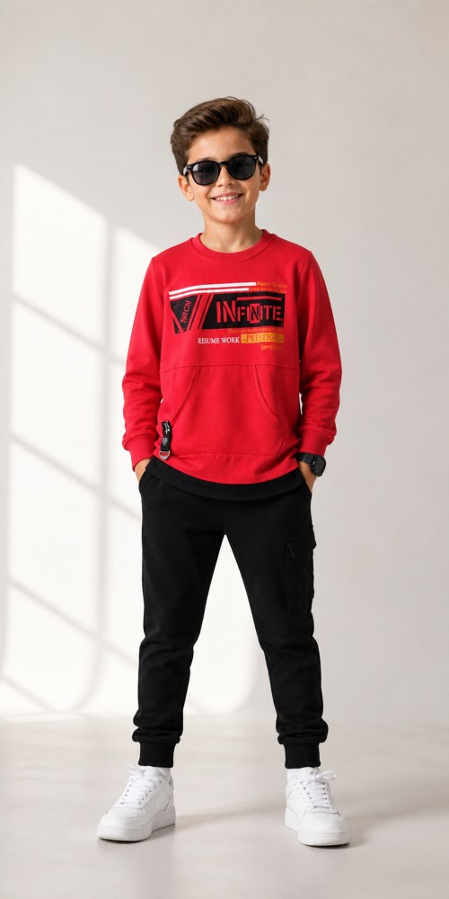 Erkek Çocuk Kırmızı Sweatshirt