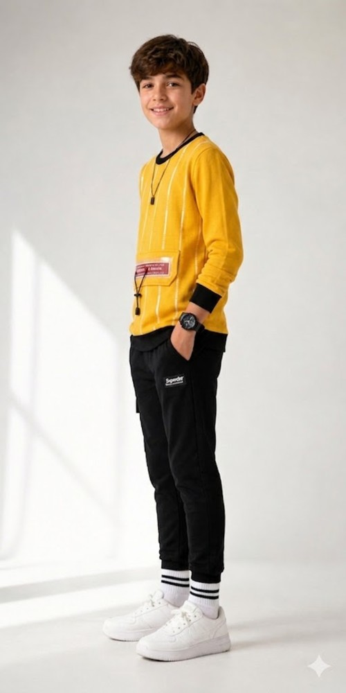 Erkek Çocuk Sarı Sweatshirt görsel 2