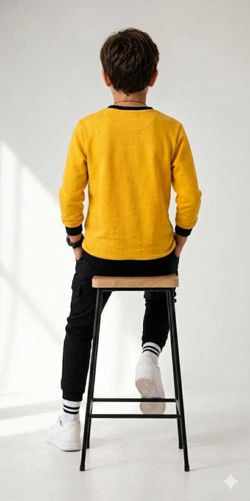 Erkek Çocuk Sarı Sweatshirt görsel 4