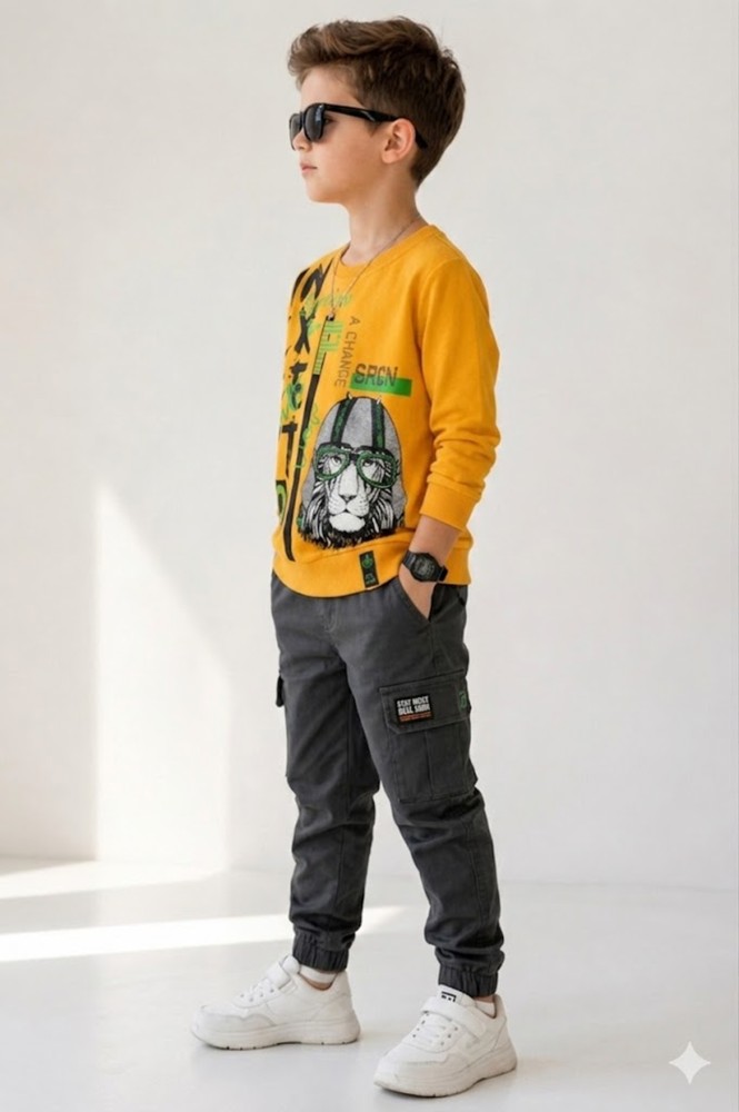 Erkek Çocuk Sarı Sweatshirt görsel 2