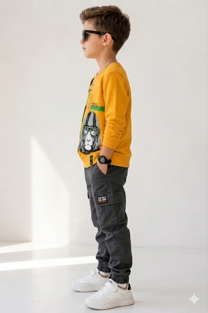 Erkek Çocuk Sarı Sweatshirt görsel 3