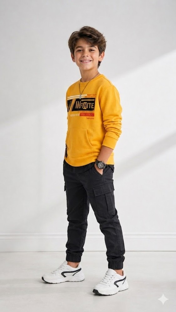 Erkek Çocuk Sarı Sweatshirt görsel 2