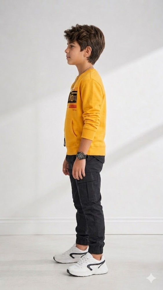 Erkek Çocuk Sarı Sweatshirt görsel 3