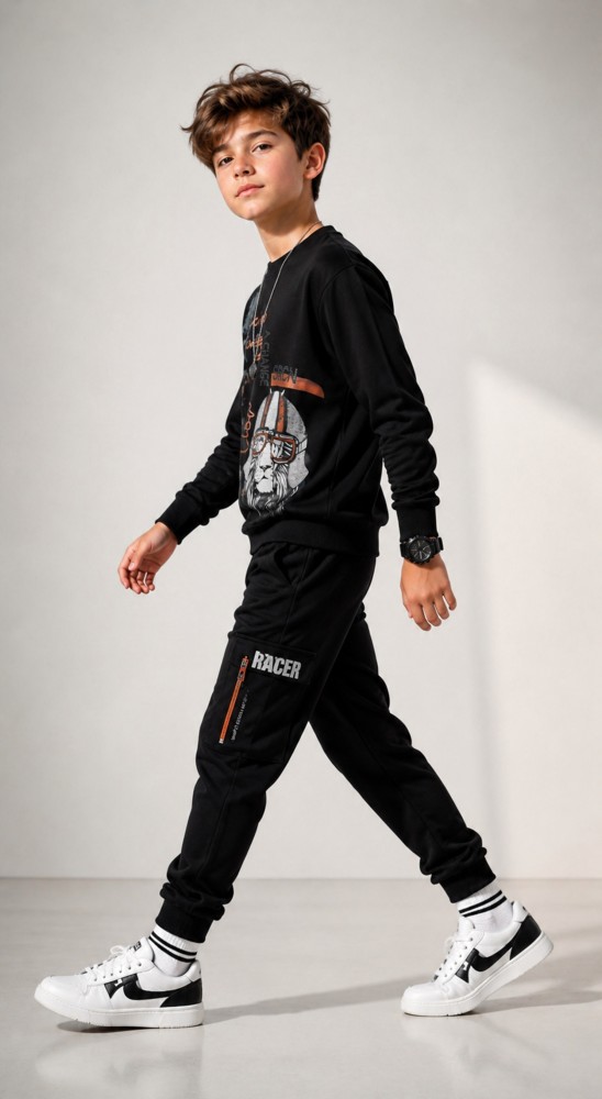 Erkek Çocuk Siyah Sweatshirt görsel 2