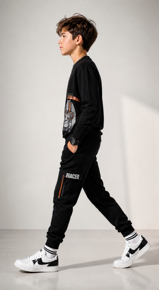 Erkek Çocuk Siyah Sweatshirt görsel 3