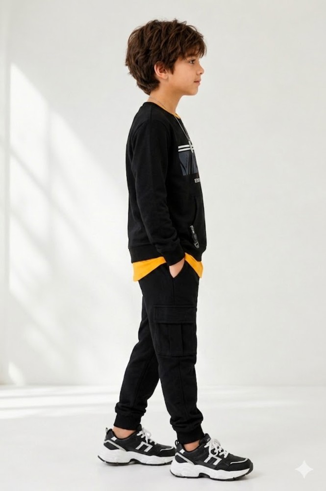 Erkek Çocuk Siyah Sweatshirt görsel 3