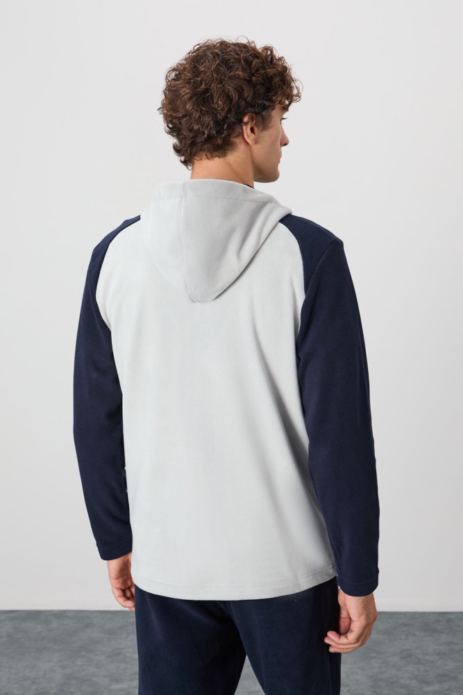 Erkek Gri Polar Sweatshirt görsel 4