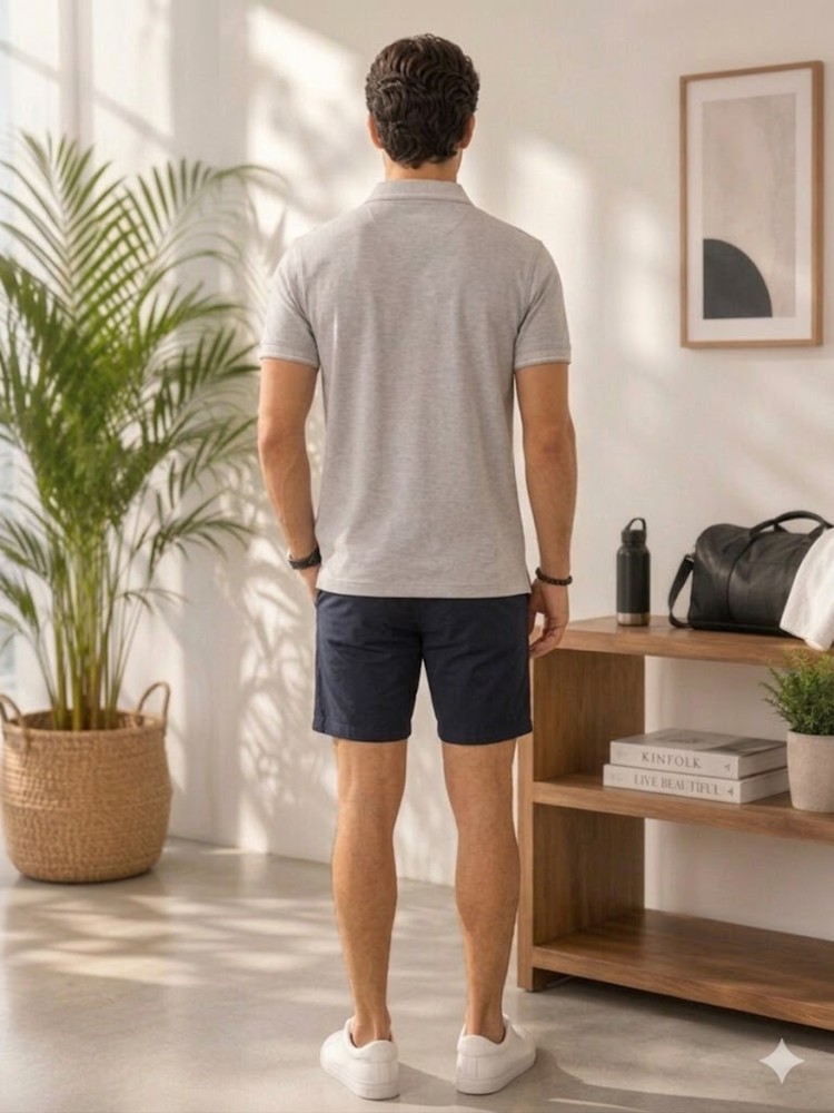 Erkek Gri Polo Yaka T-Shirt görsel 3