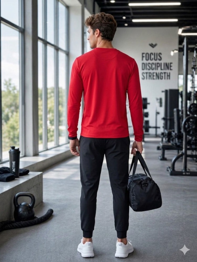 Erkek Kırmızı Spor Sweatshirt görsel 4