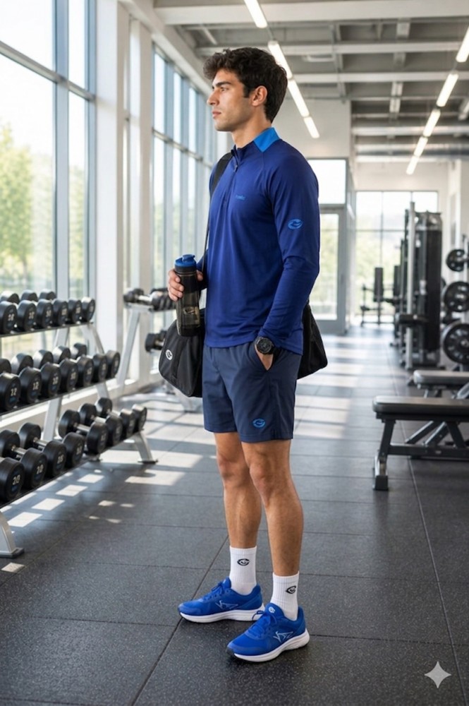 Erkek Lacivert Antrenman Sweatshirt görsel 3