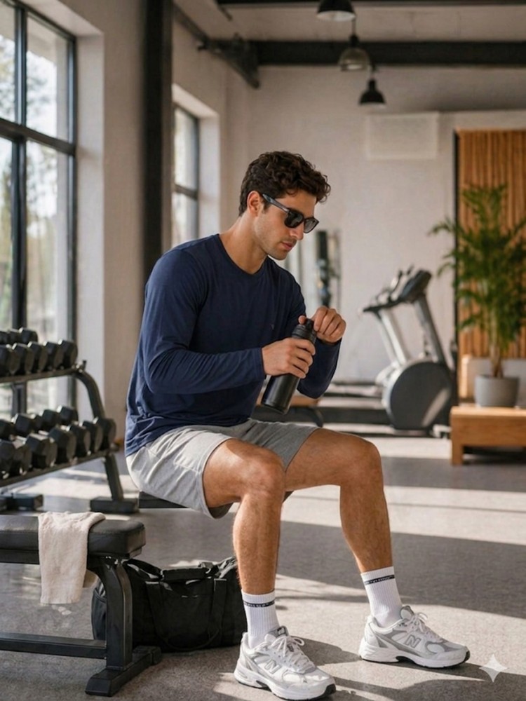 Erkek Lacivert Spor Sweatshirt görsel 2