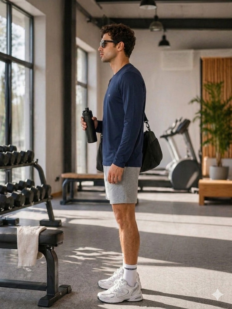 Erkek Lacivert Spor Sweatshirt görsel 3