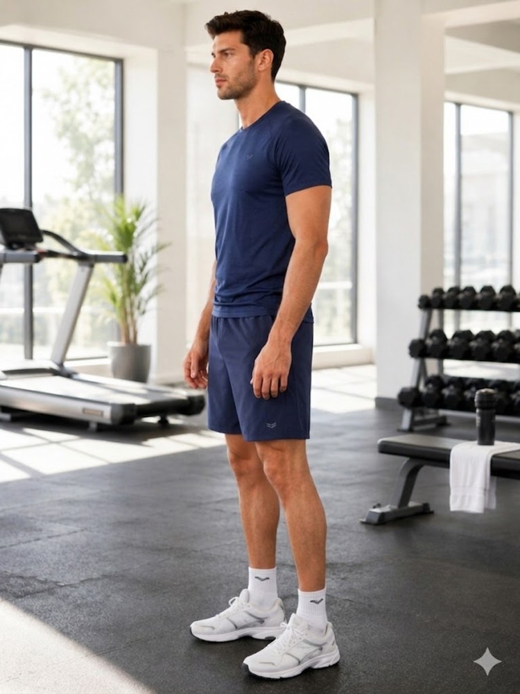Erkek Lacivert Spor Şort görsel 3