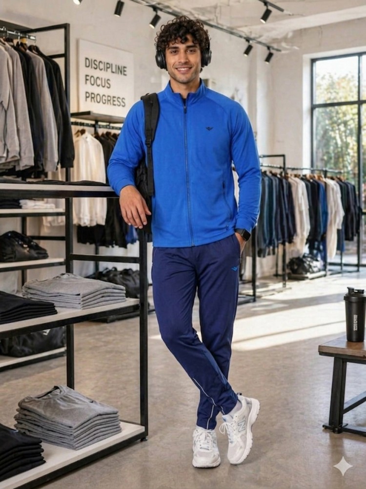 Erkek Mavi Slim Fit Eşofman Takımı görsel 2
