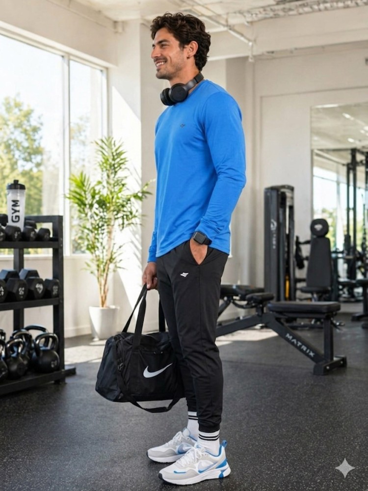 Erkek Mavi Spor Sweatshirt görsel 2
