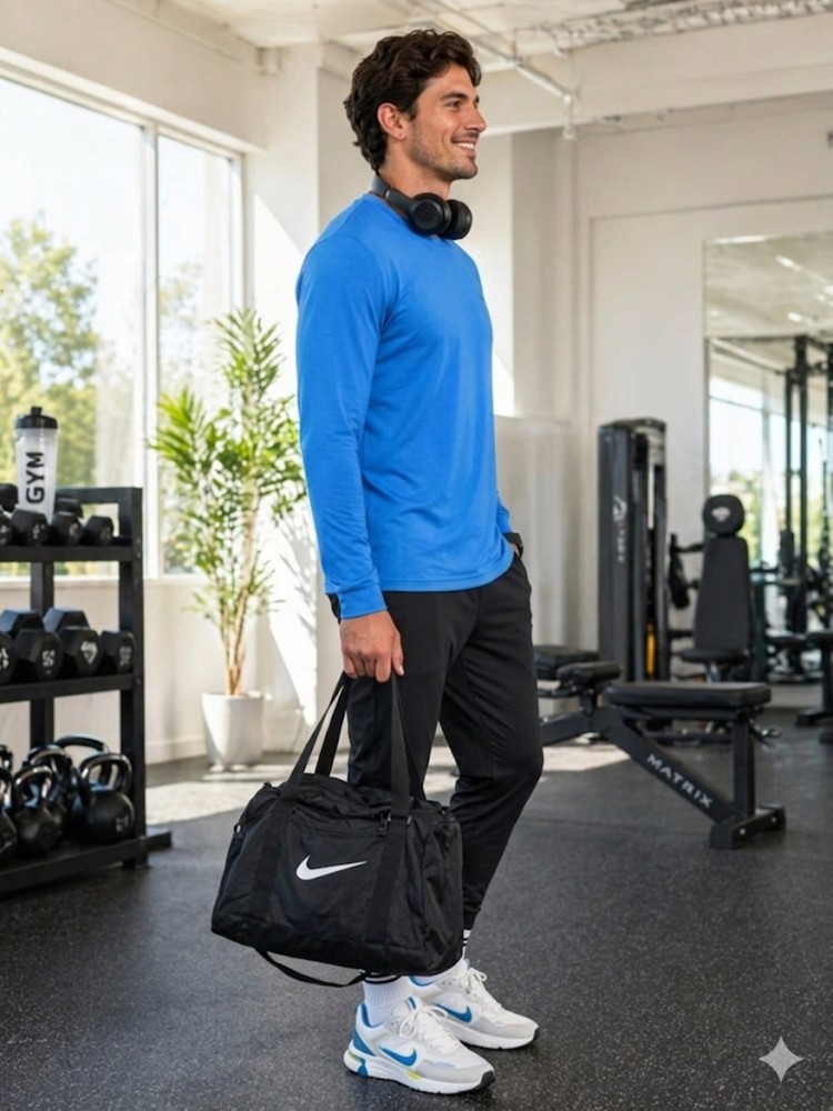 Erkek Mavi Spor Sweatshirt görsel 3