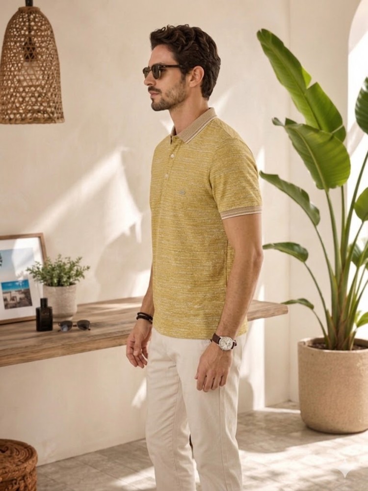 Erkek Sarı Polo Yaka T-Shirt görsel 2