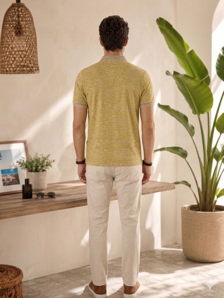 Erkek Sarı Polo Yaka T-Shirt görsel 3