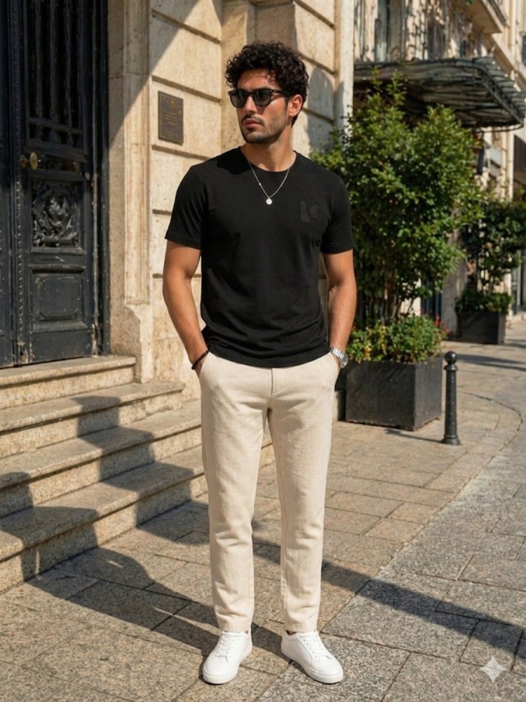 Erkek Siyah Basic T-Shirt