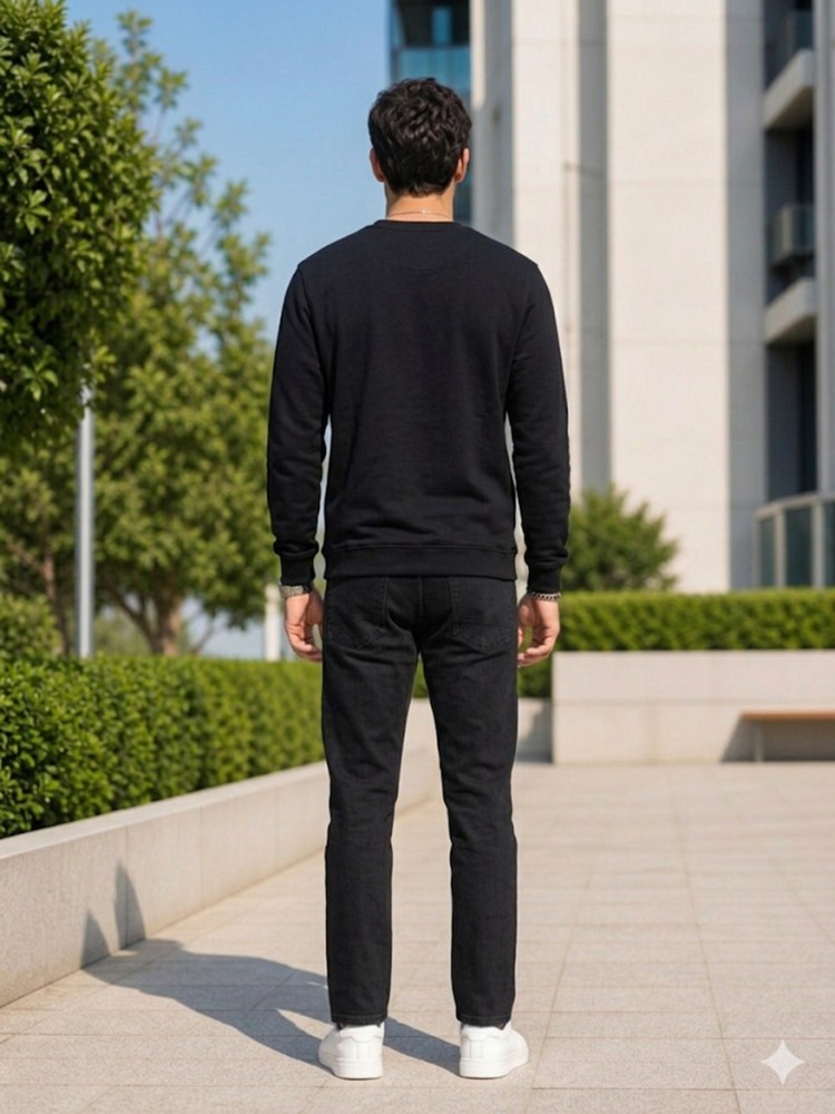 Erkek Siyah Sweatshirt görsel 4