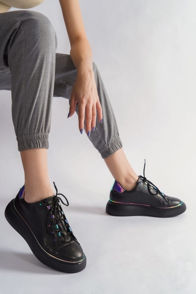 Kadın Siyah Sneaker Spor Ayakkabı görsel 2