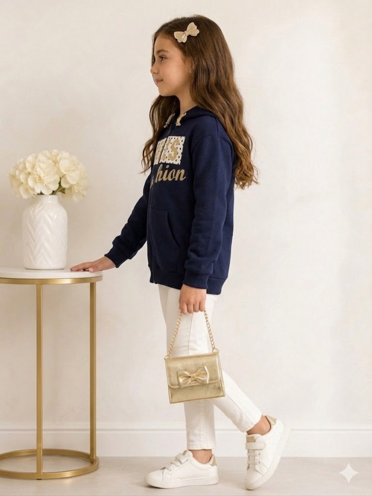 Kız Çocuk Lacivert Sweatshirt görsel 3