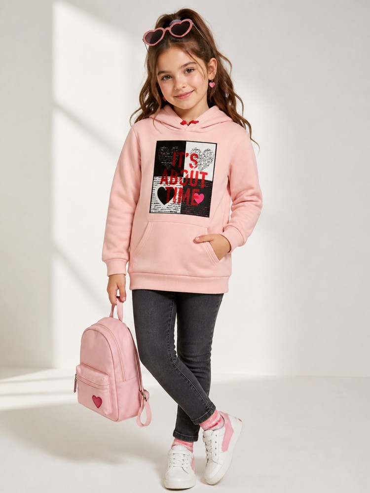 Kız Çocuk Pudra Sweatshirt