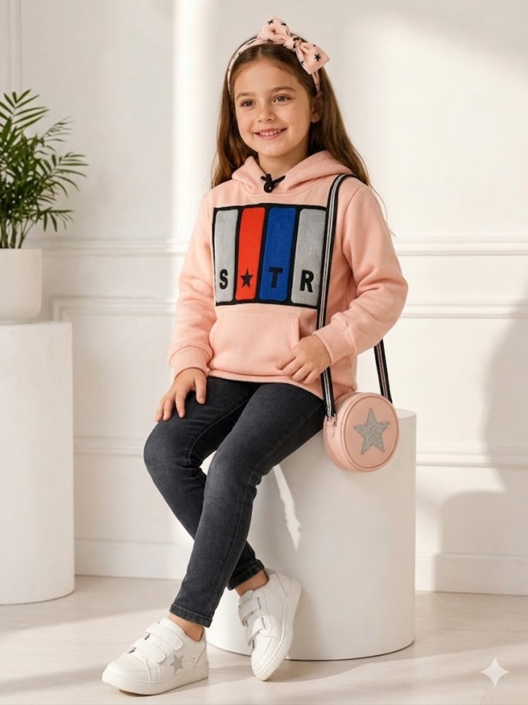 Kız Çocuk Pudra Sweatshirt