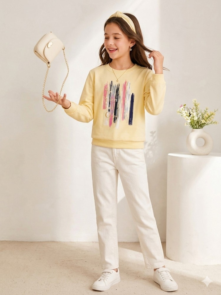 Kız Çocuk Sarı Sweatshirt görsel 2
